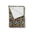 thumbnail image 2 of Animal Soft Flannel Fleece Throw Blanket, Cartoon Style Fauna of Savannah Giraffe Antelope Zebra Crocodile and Lion, Cozy Plush for Indoor and Outdoor Use, 60" x 80", Multicolor, by Ambesonne, 2 of 5