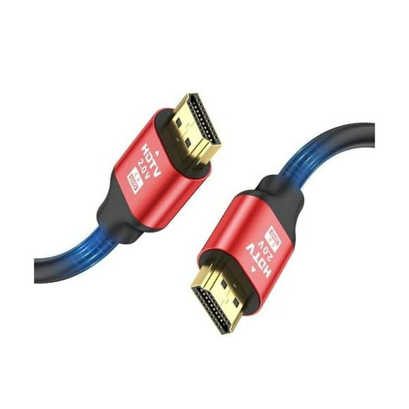 4K Hdmi Cable 15FT, High Speed Hdmi 2.0 Cable 4K@60Hz 2K@120Hz, Gold-Plated Connector 3D ARC HDCP 2.2 &2.3 for HDTV/Blu Ray Playback/Projectors/Laptops/PS4/PS5(Red)