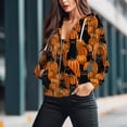 thumbnail image 5 of Womens Zip Front Plaid Sweatshirts Print Hoodie Fall Jackets Long Sleeve Casual Drawstring Clothes, 5 of 11