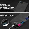 thumbnail image 3 of Flip Cell Phone Case for iPhone SE(5G) 2022 iPhone 7 iPhone 8 iPhone SE 2020, Magnetic Closure Premium Shockproof PU Leather Protective Phone Case Kickstand Card Slot Wallet Cover - Black, 3 of 18