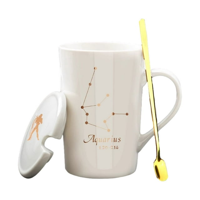 Bearachild Taza de cerámica multifuncional con constelaciones Taza imprescindible Tazas de cerámica de apariencia exquisita Cocina y Comedor acuario blanco