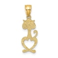 thumbnail image 4 of FB Jewels 14K Yellow Gold Cat Cut Out and Engraved Pendant, 4 of 4