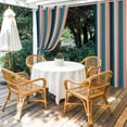 thumbnail image 4 of Outdoor Curtains for Patio Waterproof, Blue Pink Striped Outdoor Privacy Panels Grommet, Farmhouse Stripe Blackout Outside Curtains for Porch/Cabana/Pergola/Gazebo 54"x95", 2 Panels, 4 of 8