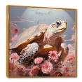 thumbnail image 2 of Designart "Turtle In Romantic Style" Animals Turtle Floater Framed Canvas Prints, 2 of 5