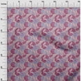 thumbnail image 2 of oneOone Viscose Chiffon Pink Fabric Insect|Leaves & Lotus Floral Dress Material Fabric Print Fabric By The Yard 42 Inch Wide, 2 of 4