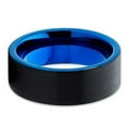 thumbnail image 4 of Silly Kings Jewelry Black Tungsten Wedding Band - Blue Tungsten Ring - Tungsten Wedding Band (10), 4 of 4