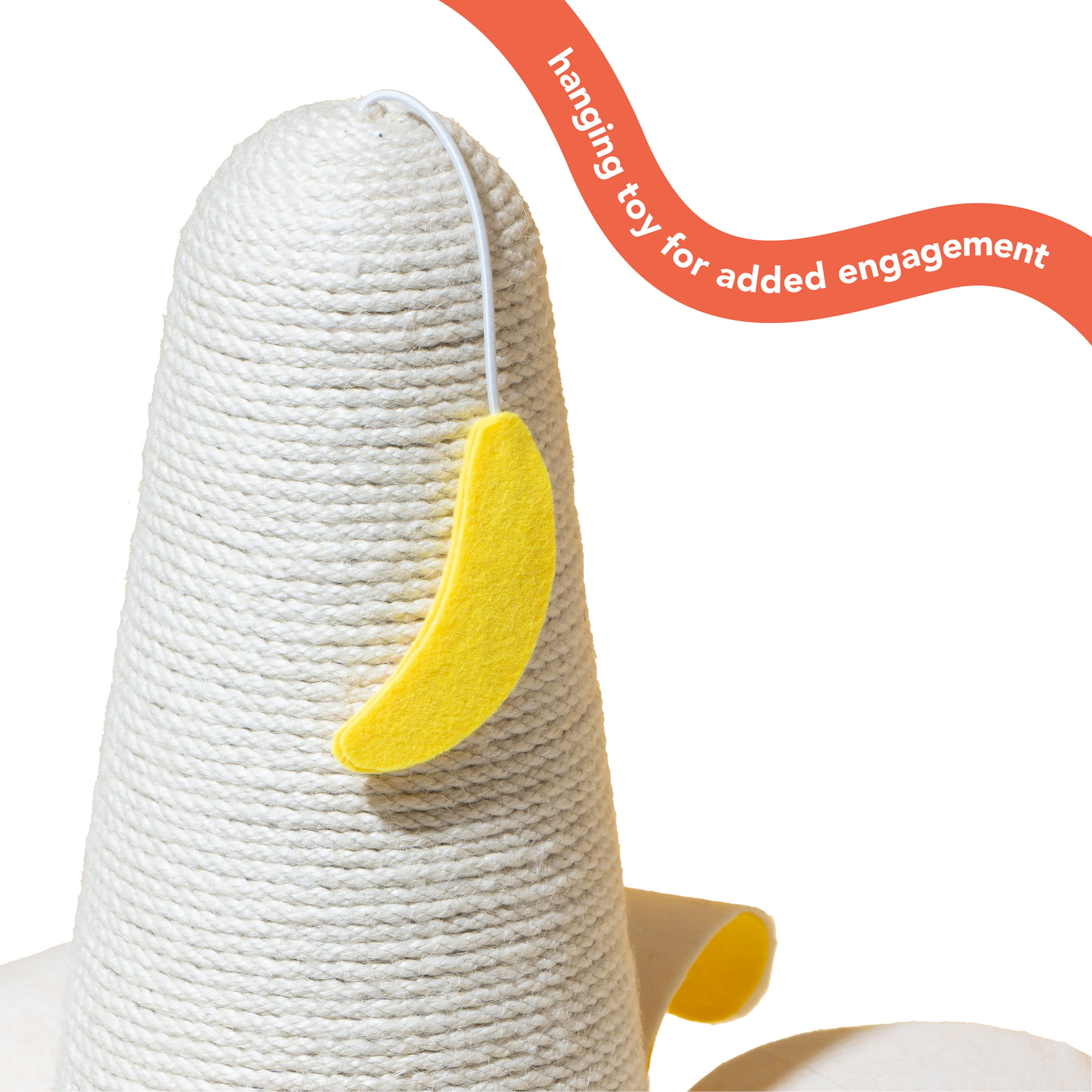 Oodles Yellow Banana Durable Jute Cat Scratching Pad, O/S