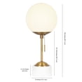 thumbnail image 3 of Henn&Hart 8" Brass/White Marble Marble/Metal/Glass Table Lamp, 3 of 8