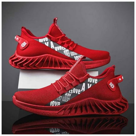 

Men s Lace-Up Sneaker with Soft and Comfortable Soles Shoes for Father Boyfriend Husband 42 Red