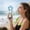 White-WH, variant on MMJ Handheld Fan Soccer Shape with Digital Display Ice Compress USB Rechargeable for Outdoor Sports Training 7x2.6x2.3in