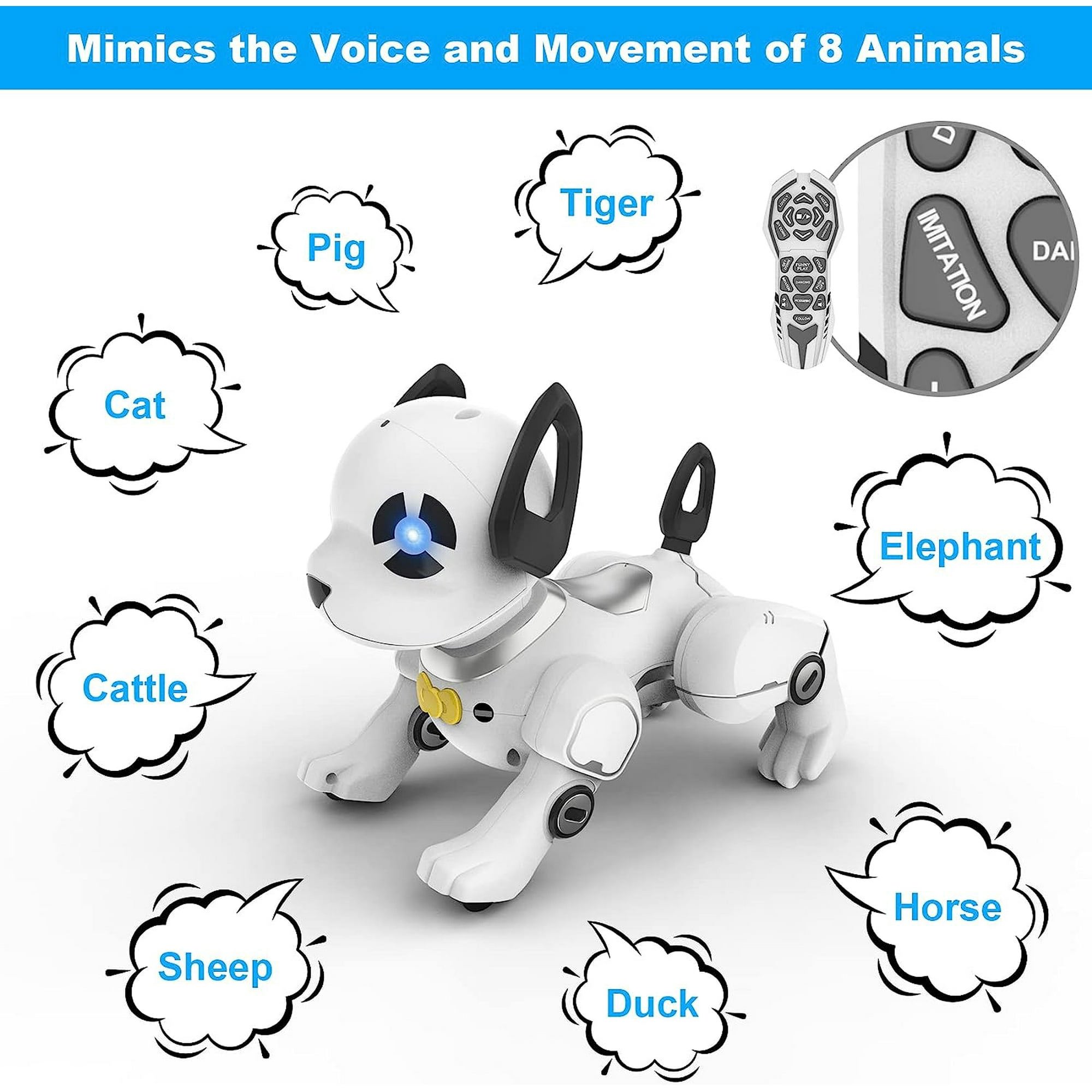 RC Robot Dog Toy, Programmable Smart Interactive Robot Dog Pet, RC Stunt Robot Dog Toy, Dog Imitation Animal Music Dance Handstand Push-Up Follow Function, For Kids Boys & Girls (1PCS)