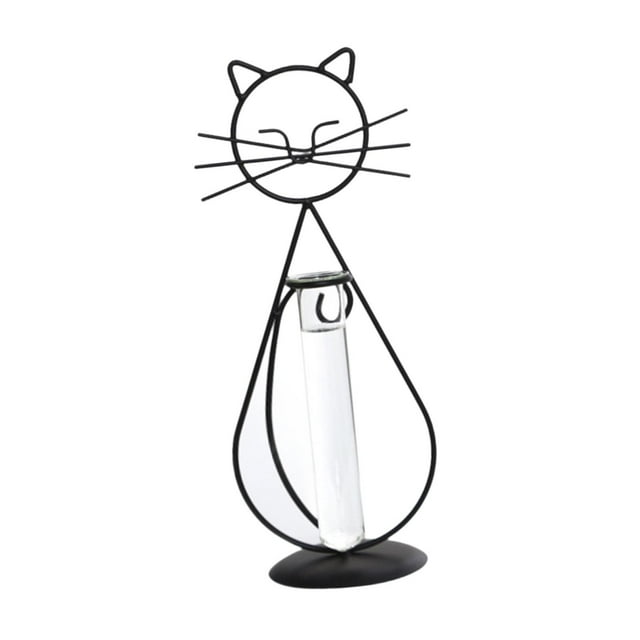 yuksok Desktop Glass Planter Vase Creative for Home Office Decor Decor cat