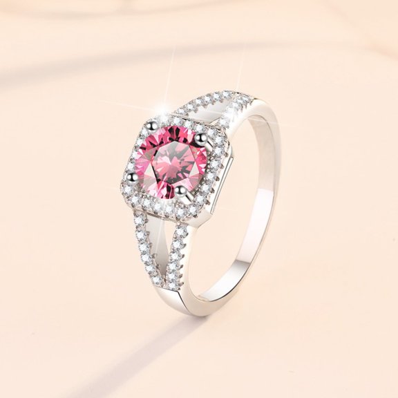 Moissanite Wedding Rings 1ct Round Cut D Color VVS1 S925 Sterling Silver Diamond Rings Moissanite Engagement Anniversary Promise Rings for Women with Certificate