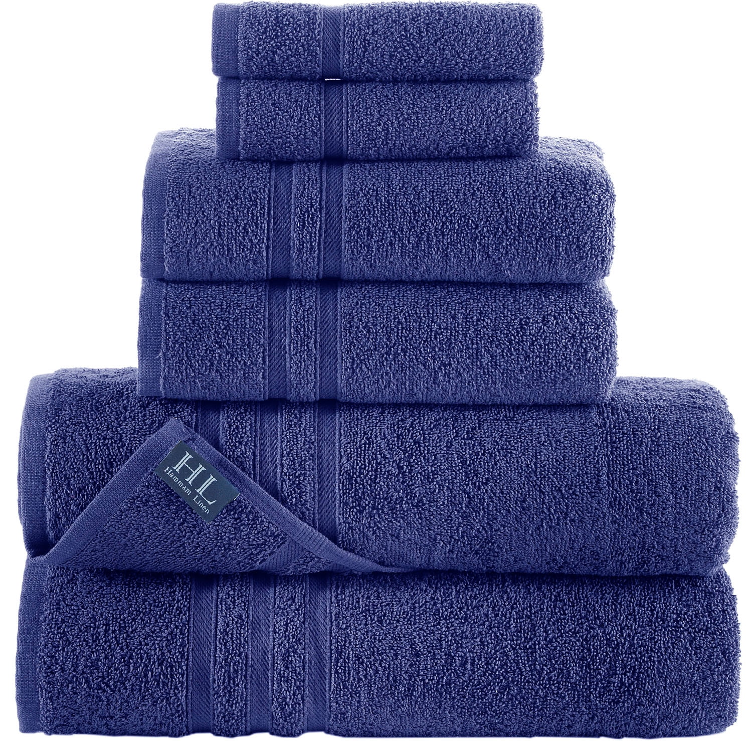 Hammam Linen Purple Bath Towels Set 6-Piece Original Turkish