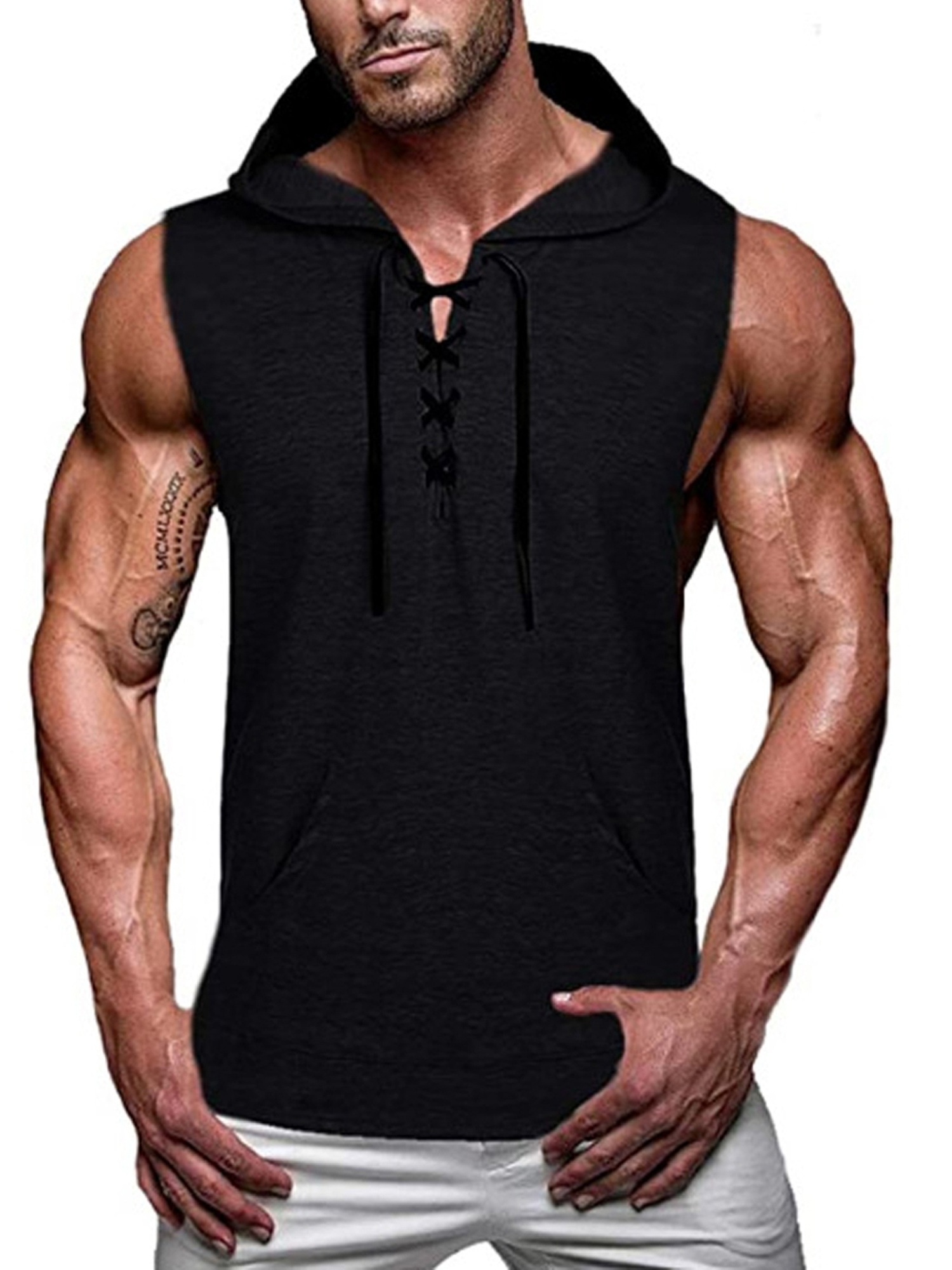 sleeveless hoodie vest