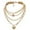 Gold, variant on 1Pc Vintage Metal Gold Multi-layer Love Hollow Retro Pearl Necklace,Heart Shaped Locket Pendant Layered Necklace,Ladies Jewelry Gift,Cool Punk Chunky Chain Statement Necklace Punk Jewelry for Women
