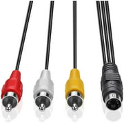 Electop 4 Pin S-video to 3 Male RCA Composite Video Cable 1.45M