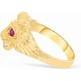 thumbnail image 4 of Floreo 10k Yellow Gold 13.1mm Lion Ruby Eyes CZ Ring, Size 7.25, 4 of 5