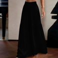 thumbnail image 5 of KDDYLITQ Flowy Pants for Women Petite Palazzo Solid Loose Fit Trousers Summer Beach Wide Leg Elastic High Waisted Pants with Pockets Black S, 5 of 7