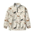 thumbnail image 3 of Uorisanigo Girls Half Zip Pullover Sweatshirt Oversized Sweatshirts Casual Western Horse Long Sleeve Pullover Top Kids Quarter Zipper Hoodies No Hood for Fall Winter Spring, 3 of 6