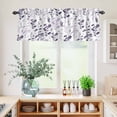thumbnail image 5 of 3 Piece Kitchen Curtains and Valances Set Purple Grey Botanical Cafe Curtains 36 Inch Length Watercolor Spring Floral Summer Leaf Valance & Tier Curtain for Living Room Bedroom 54"x18"+27"x36"*2, 5 of 6