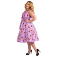 thumbnail image 2 of Miss Lavish London Women's Plus Size Dresses Retro Floral Rockabilly 40s and 50s Vintage Fashion [BUTTERFLY-PURPLE-26], 2 of 4