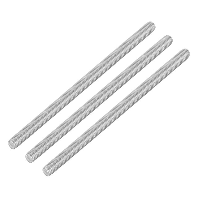 Unique Bargains 3Pack M6 x 110mm 1mm Pitch 304 Stainless Steel Fully Threaded Rod Bar Studs