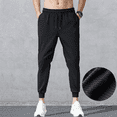 thumbnail image 2 of Pantalones casuales de verano de color sólido de seda de hielo holgados de secado rápido pantalones elásticos, 2 of 5