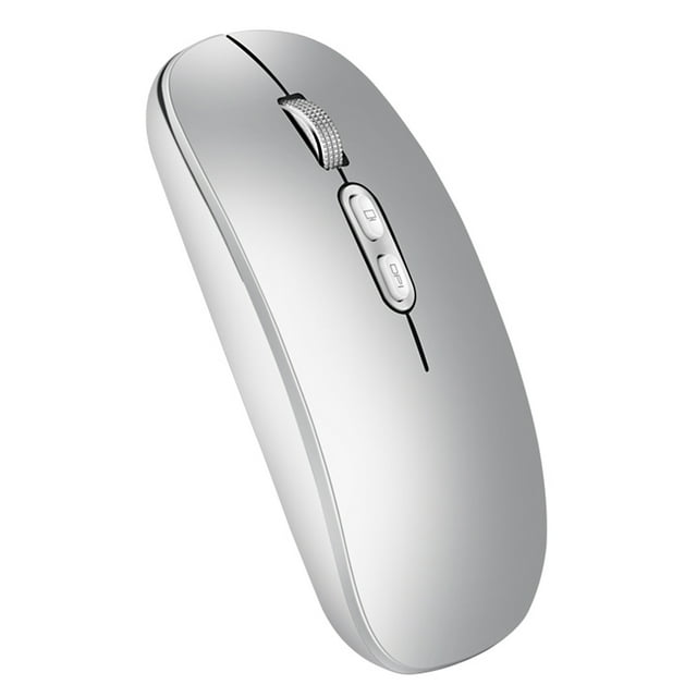 yeacher Compact M103 Dual-Mode Wireless Mouse with Silent Click, 3 Adjustable DPI Settings, 500mAh Rechargeable Battery, and Sleek Silver Design