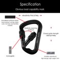 thumbnail image 2 of [5 Packs] Aluminum D-Ring Clip Hook Climbing Screw Locking Screwgate Rescue Carabiner Black Iclover, 2 of 9