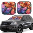thumbnail image 2 of Uemuo Colorful Butterfly Cluster Printed 2 PCS Car Windshield Sun Shade, Auto Sun Heat and UV Rays Blocker, Foldable Automotive Front Window Sunshade Protector, 2 of 7