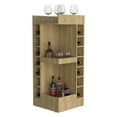 thumbnail image 5 of Corner Bar Cabinet, Liquor Cabinet Shelf, Corner Home Storage Cabinet Coffee Bar Wine Cabinet for Dining Room Living Room Kitchen Bathroom, Natural Wood, 5 of 7