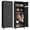 Black-Sq-86''H, variant on Polup 86" H Modern Steel Sturdy Armoire Cabinet with Shelves and Hanging Rod, Bedroom Wardrobe Closet with Doors White