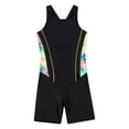 thumbnail image 3 of Zaldita Girls Boyleg Swimsuit Sleeveless Open Back Bathing Suit Quick Drying Wetsuit Summer Sunsuit Yellow&Black 8, 3 of 7