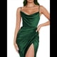 thumbnail image 3 of Falda Irregular Midi para Mujer - Vestido de Verano de Color Liso Verde L, 3 of 8