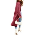 thumbnail image 4 of Lapel Womens Open Front Oversized Chunky Fuzzy Sweater Coats Long Cardigan, 4 of 6