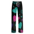 thumbnail image 6 of Hearthz Valentines Day Pajama Pants Women Love Heart Print Pajama Pants Women Soft Drawstring Wide Leg Lounge Pants for Women, 6 of 6