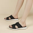 thumbnail image 2 of Orthopedic Sandals for Women Athletic Thick Cushion Mesh Slip on Walking Beach Shoes with Comfy Arch Support Black Size 6, 2 of 6