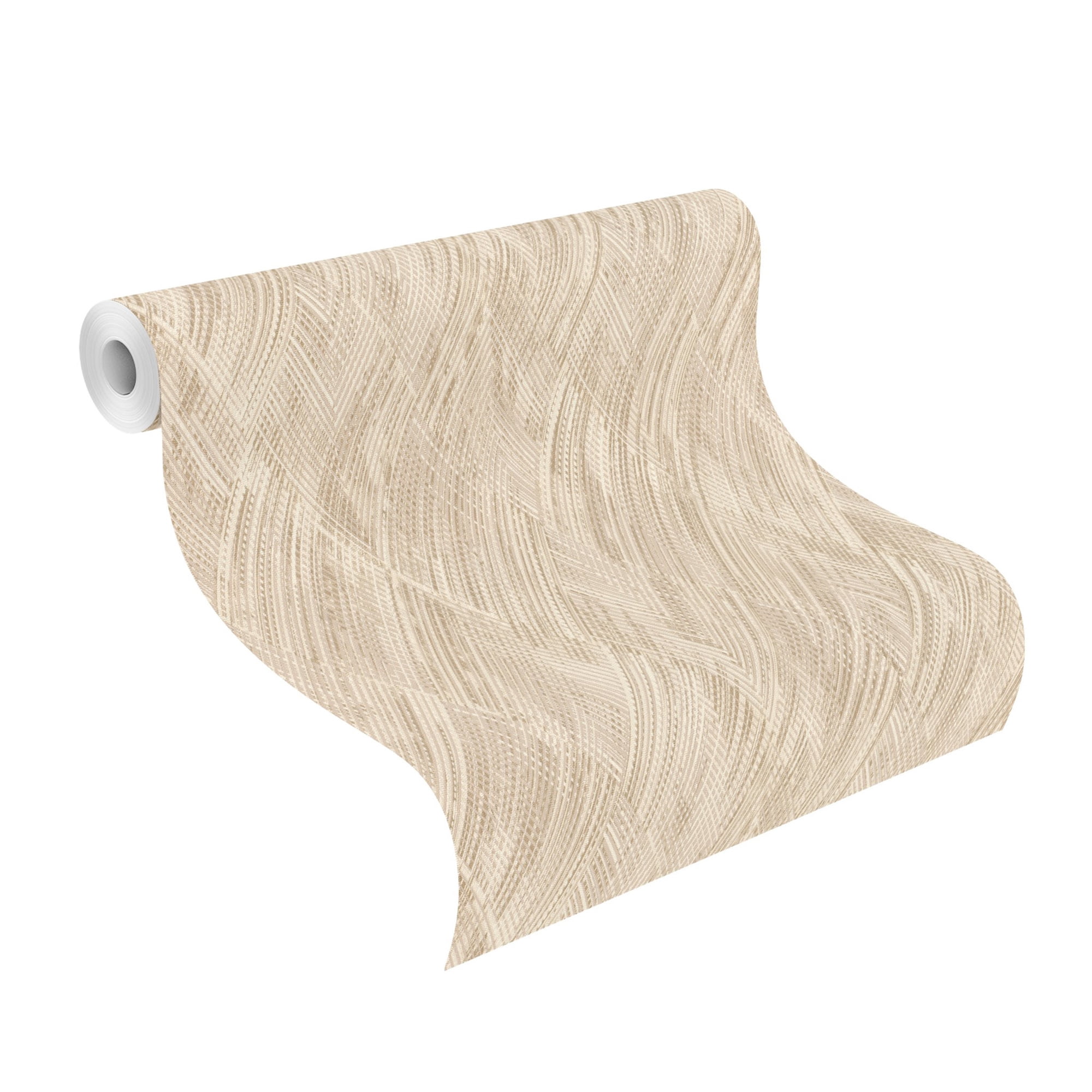 Beige Playful Textured Geometric Wallpaper