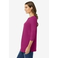 thumbnail image 3 of Woman Within Plus Size Perfect Three-Quarter Sleeve Boatneck Tee, 3 of 5
