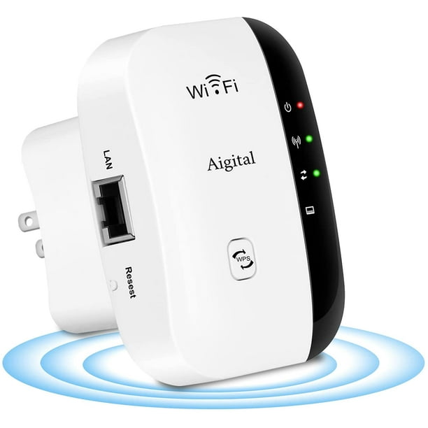 WiFi Booster, WiFi Range Extender Coverage Up to1200 Sq.ft and 20 Devices  2.4G WiFi Extender Signal Booster for Home-WPS Function, Built-in Antenna &  Ethernet Port, Setup Easily&Wall Plug 