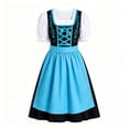thumbnail image 5 of QIYAGBSA Oktoberfest Dresses for Women Dirndl Floral Embroidery Lace Up Soft Midi Short Sleeve Fall Festival Halloween Party Weekend Night Events, 5 of 7