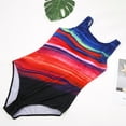 thumbnail image 6 of One Piece Swimsuit for Women Fashion Plus Size Conservative Gradient Stripe Large Beachwear Bikini Bathing Suit, 6 of 8