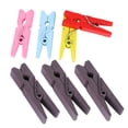 thumbnail image 2 of SHISUYAN 100PCS Wooden Mini Clips Artwork Clothespin Photo Craft Colorful Birch Clips with Twine for Hanging Photos Decoration (Assorted Color), 2 of 8