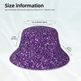 thumbnail image 3 of Salouo Purple Glitter Print Unisex Bucket Hat, Outdoor Summer Beach Fishing Sun Hat Fun Outdoor Vacation Hat for Men Women Teens,Reversible Double-Side-Wear, 3 of 6