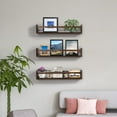 thumbnail image 6 of Nursery Book Shelves 24 in Set of 3 Walnut Floating Bookshelf for Kids Room Wall Mounted Floating Shelves Solid Nursery Bookshelf Perfect Decor for Kitchen Bedroom Living Room, 6 of 7