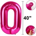 thumbnail image 2 of Rose Red Number 0 Balloon 40 Inch,Jumbo Giant Mylar Rose Red Number 0,Big Large Foil Helium Number Balloons, Balloons for 10 20 30 100 Birthday Party Decorations Supplies Anniversary Celebration, 2 of 16