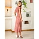 thumbnail image 5 of Vestido de verano con volantes misiales de manga corta A Line Rust XS para mujer, 5 of 7