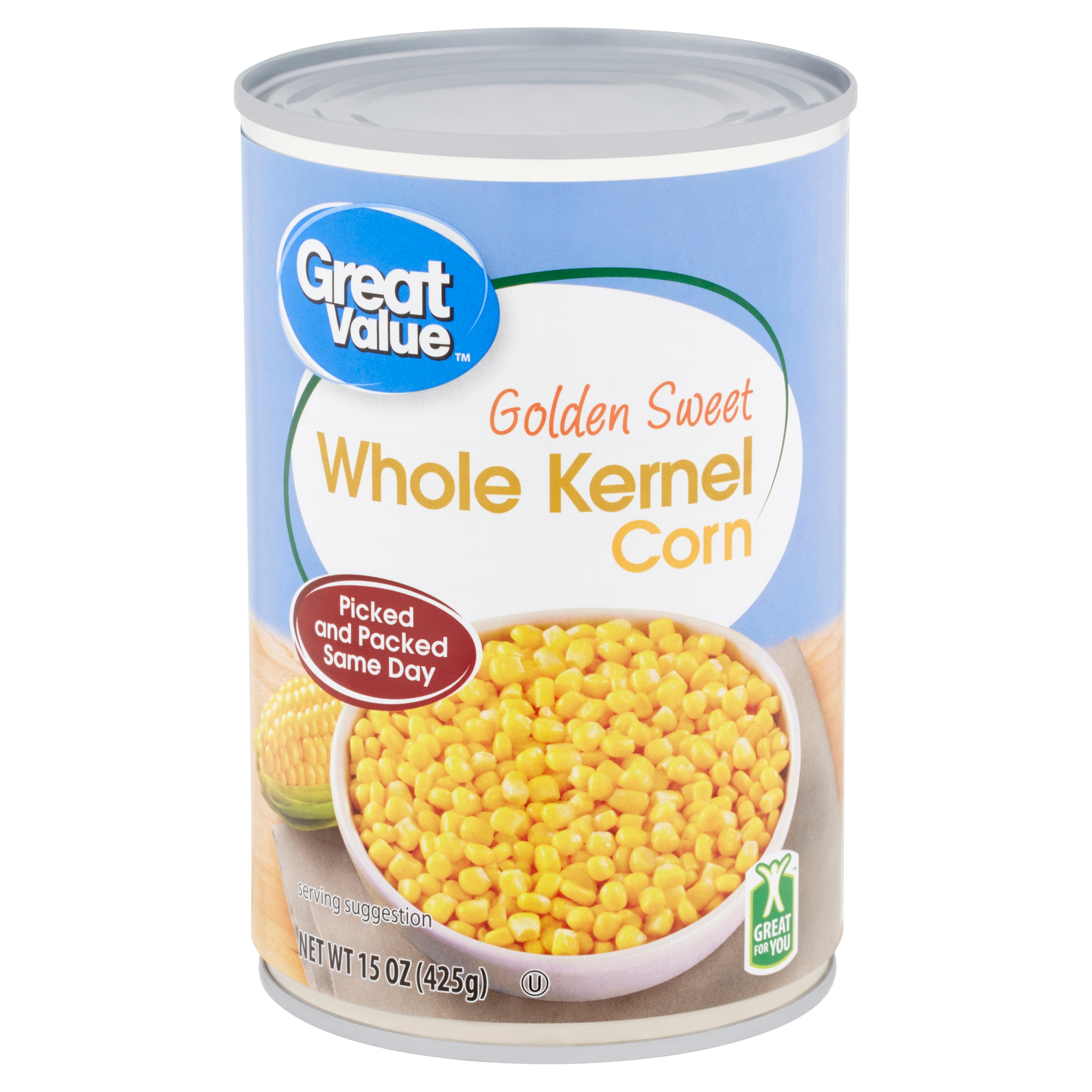 Great Value Golden Sweet Whole Kernal Corn, 15 oz, 12 Pack Walmart