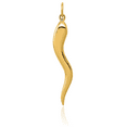 thumbnail image 3 of 14K Solid Yellow Gold Cornicello Italian Horn Necklace Lucky Protection Amulet Pendant Chilli Pepper Charm with chain 24inch, 3 of 8